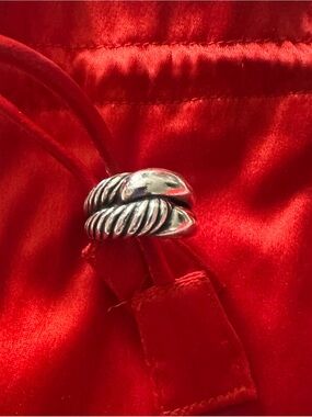 David Yurman Sterling Silver Double Leaf Wrap Ring - Silver
